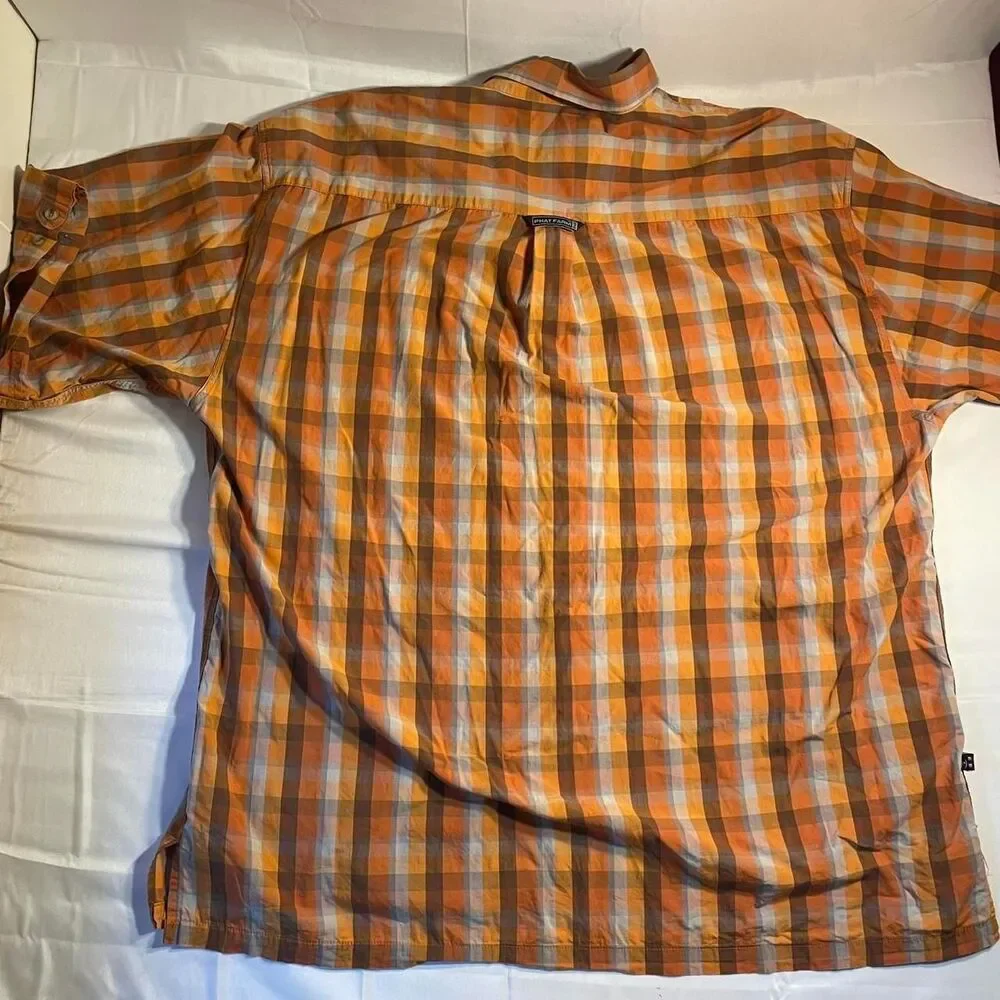 Vintage Phat Farm Orange Plaid Short Sleeve Shirt XXL Y2K Streetwear Baggy - Picture 8 of 8